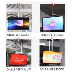 Supporto TV a Soffitto JGST Personalizzato, a Doppia Colonna in Acciaio Laminato a Freddo, Telescopico Nascosto, Completamente Orientabile, 86 Pollici - Product Image 5