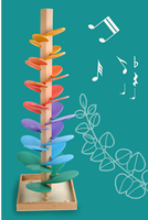 Juego de Madera Montessori para Niños: Pista de Canicas Arcoíris, Árbol Musical, Kendama Educativo, Juguetes Sensoriales Interactivos de Seguimiento para Niños