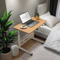 Bureau d'ordinateur moderne en bois réglable en hauteur pour étudiants avec roulettes mobiles et support pour ordinateur portable – Offre spéciale