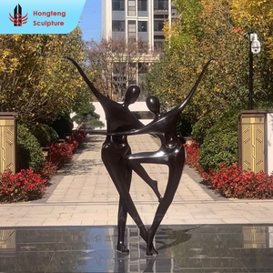 Scultura Astratta Moderna Decorativa in Stile <span class=keywords><strong>Alberto</strong></span> Giacometti, Coppia Danzante Sottile e Sottile, Grande Formato Personalizzato in Fusione di Bronzo - Product Image 5