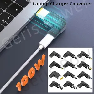 65W 90W 100W USB Tipo C PD para DC 4.5x3.0 7.4x5.0 4.0x1.35 5.5x2.5 5.5x1.7 3.0x1.1mm Laptop Charger Converter para Lenovo Asus Hp