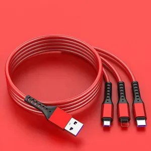 Cable de carga Micro 3 en 1, Cable de carga rápida usb con tejido de nailon, venta al por mayor