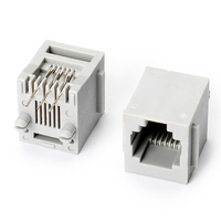 Tek 1 Portlu 90 Derece Ağ Ethernet RJ45 Konnektör Soketi Üst Girişli Pcb Jakı Modüler 8P8C Dişi Konnektör 1.5A