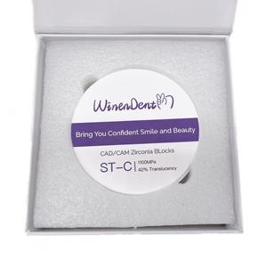 Fabriksprijs 98 95 AG 42% <span class=keywords><strong>Super</strong></span> Translucentie 1100 Mpa Hoge Sterkte Voorgevormd 10mm Formaat ST-C Zirkonium Zirkoniumoxide Keramische Blok - Product Image 3