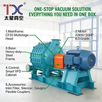 CF20-1.30V Multistage Centrifugal Blower 22kW 30HP untuk Sistem Pompa Vakum Sentral Cuci Mobil 8-12 Bay