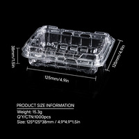 Op maat gemaakte voedselveilige wegwerp plastic aardbeienbakjes/bosbessen clamshell verpakkingen