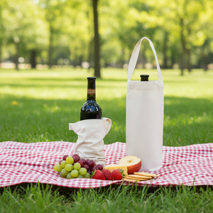 Borsa Portabottiglie in Tela <span class=keywords><strong>di</strong></span> Cotone Riutilizzabile per Una Bottiglia, Ecologica, Ideale per Picnic, Matrimoni e Feste - Product Image 1