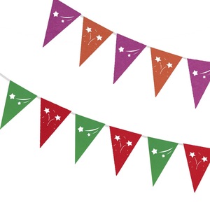 Guirnalda de Triángulos con Puntos de Colores para Decoración de Fiestas de Cumpleaños Infantiles y Carnaval - Product Image 1