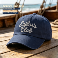 Casquette de baseball vintage délavée style Dad Hat, 6 panneaux, non structurée, en coton lavé, profil bas, visière incurvée, brodée