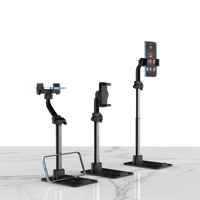 Support de bureau universel rétractable et réglable en hauteur en alliage d'aluminium pour téléphone et tablette, mains libres, forte stabilité, pour diffusion en direct
