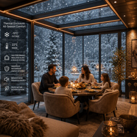 Pergola à lames orientables en aluminium robuste série E, intégrée toutes saisons, thermolaquée, étanche, testée pour la charge de neige, coulissante