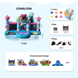บ้านลมเป่าลมรูปนางเงือกน้อยพร้อมสไลเดอร์และบ้านกระโดดสำหรับเด็ก - Product Image 4