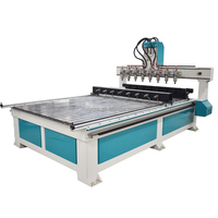 Machine de gravure sur bois à haute production 4 axes, routeur CNC multi-têtes pour le bois et machines de menuiserie rotatives à 8 têtes