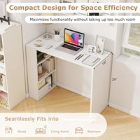 Bureau d'angle minimaliste en bois d'ingénierie, gain de place, avec rangement, design moderne pour bureau à domicile et étude