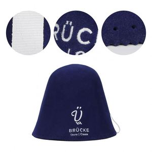 Sombrero de sauna de lana merino de alta calidad con logotipo bordado Sombrero de sauna de color personalizado - Product Image 2