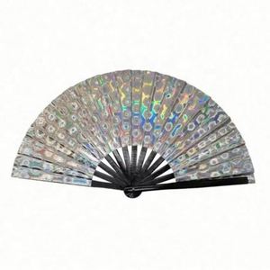 <b>Large</b> Holographic Rave Hand <b>Fans</b> for Women Bamboo <b>Fan</b> <b>Large</b> Folding for Festivals Pride Decorative Holding <b>Fans</b> - Product Image 4
