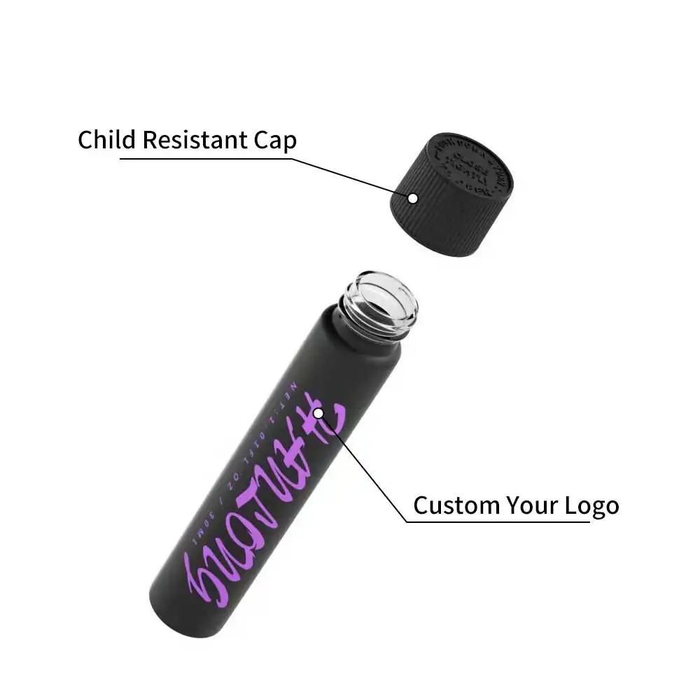 Tubo di vetro a vite resistente al bambino per imballaggio pre-laminato a prova di bambino coni tubo con stampa personalizzata
