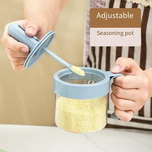 Boîte à assaisonnements télescopique en gros pour la cuisine domestique, avec couvercle-cuillère intégré, pour glutamate monosodique et sel, hermétique - Product Image 1