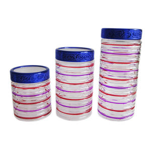 ชุดโหลแก้วบรรจุลูกกวาดพร้อมฝาพลาสติกสำหรับจัดเก็บทำสีด้วยมือ - Product Image 1