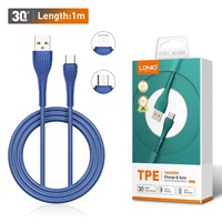 LDNIO LS671 TPE Kabel Data Pengisi Daya Universal, Kabel Data Pengisi Daya Ponsel Seri Iphone untuk Samsung Xiaomi