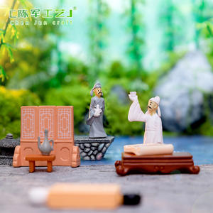 Weijin Micro-Paisaje estilo antiguo poesía y libro Li Bai casa de muñecas jardinería, Diy accesorios decorativos, Miniatura - Product Image 2