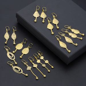 Boucles d'oreilles pendantes plaquées or 24 carats de haute qualité JXX pour femmes, bijoux de mode pour diverses occasions - Product Image 4