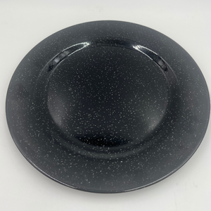 Assiette en mélamine noire effet <span class=keywords><strong>granit</strong></span> moderne de 10 pouces avec des taches blanches pour la cuisine et le service alimentaire - Product Image 1