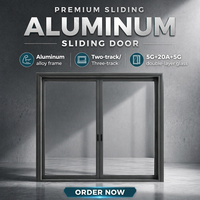 Porte coulissante de patio Rolansini moderne à double vitrage trempé, en alliage d'aluminium robuste, isolation thermique pour maison