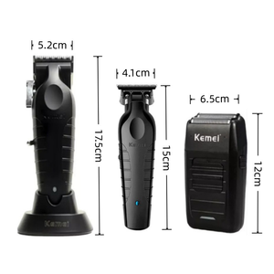 Ensemble de tondeuses électriques professionnelles <span class=keywords><strong>Kemei</strong></span> <span class=keywords><strong>KM</strong></span>-<span class=keywords><strong>2296</strong></span>/<span class=keywords><strong>KM</strong></span>-2299/<span class=keywords><strong>KM</strong></span>-1102 pour le rasage et la coupe des cheveux - Product Image 2