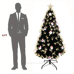 <b>Artificial</b> PVC Fiber Optic 6FT Christmas <b>Tree</b> with Santa & Snowman Ornaments for Home Hotel Mall Festive Party Decor - Product Image 2
