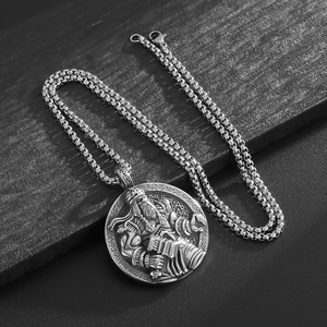 Colliers pendentifs Hip Hop <span class=keywords><strong>Viking</strong></span> Odin Roi des Dieux en Or Vintage, en Acier Inoxydable, Étanche et Inaltérable, Bijoux de Mode pour Hommes - Product Image 4