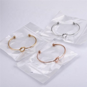 Yiwu Aceon Edelstahl DIY Charm <span class=keywords><strong>Basis</strong></span> Armreif Perle Ende Rund draht Offene Manschette Knoten Armband - Product Image 3