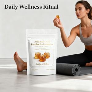 OEM/ODM kustom madu Kombucha Gummies dengan kunyit untuk pemulihan energi dewasa, kesehatan Gut & anti-inflamasi Vegan Gummy - Product Image 6