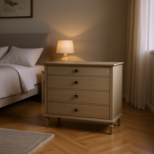 Comò Victoria a 4 cassetti in legno massello per camera da letto - Product Image 2