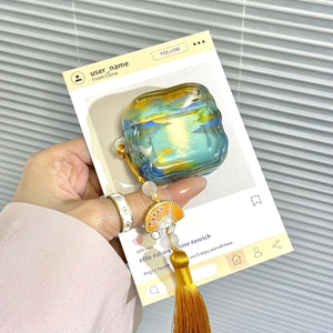 Funda Protectora para Auriculares con Diseño de Montañas y Agua al Estilo Chino, con Colgante, para <span class=keywords><strong>AirPods</strong></span> 1 o <span class=keywords><strong>2</strong></span>, 4 Pro, <span class=keywords><strong>2</strong></span> Pro, 3 - Product Image 1