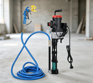 Machine de pulvérisation de peinture électrique industrielle haute pression avec tuyau bleu et buse réglable pour des applications de revêtement efficaces - Product Image 3