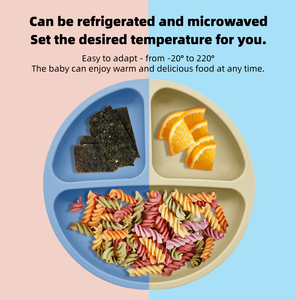 Silicone bé hút tấm chia trẻ mới biết đi ăn khay trẻ em Bộ đồ ăn không trượt Bát trẻ sơ sinh ăn đặt vật liệu mềm - Product Image 4