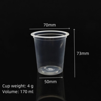 Gobelet en plastique pour yaourt Sulide 170 ml Emballage pour yaourt en plastique PP Blister jetable Tasse de yaourts transparente