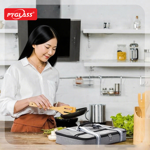 <span class=keywords><strong>Plat</strong></span> à four rectangulaire en verre Pyrex avec couvercle en PP pour la cuisson et le stockage au four - Product Image 5