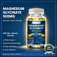 Glycinate de magnésium de marque privée OEM 500mg capsules molles zinc vitamine D3 B6 soutien sommeil nerf muscle santé