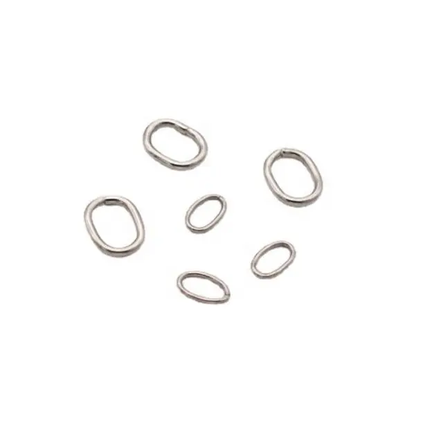 Yiwu Aceon Jewelry Stainless Steel 1mm Thickness Wire Chain Connector Jump Ring Unique Shape Minimal Small Oval Jump Ring