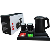 Ketel Listrik Stainless Steel Dinding Ganda 1L Mewah dengan Set Nampan Sajian untuk Hotel & Rumah Tangga