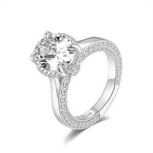 Bague en argent sterling S925 avec halo de moissanite, plaquée or bicolore, pour femme, fiançailles, luxe léger, mode, bague en argent - Product Image 2