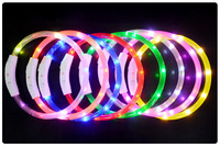 Collier pour chien en fibre optique LED rechargeable par USB, découpable, double extrémité lumineuse, sangle de sécurité nocturne pour animaux de compagnie, pour chiens de petite, moyenne et grande taille