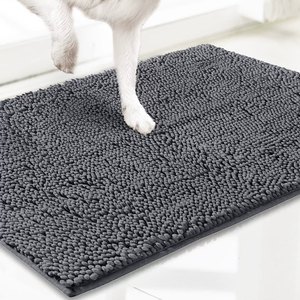 Alfombrillas de baño peludas con espalda de látex de estilo moderno, alfombras antideslizantes para absorción de agua del inodoro con el suelo, aplicación transpirable para perros hecha de fibra - Product Image 5