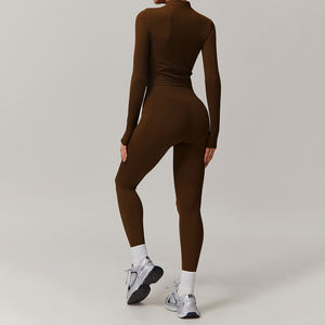 ชุดเซ็ตออกกำลังกาย2ชิ้นทรงสลิมฟิตยืดหยุ่นสูงสำหรับผู้หญิงเสื้อผ้าฤดูใบไม้ร่วง - Product Image 6