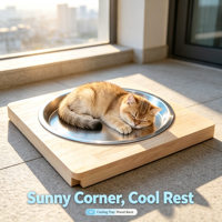 Nouveau Nid pour chat en bois massif et aluminium, pour la vente en gros, avec dissipation thermique, idéal pour l'été et le sommeil, type 'Ice Nest'