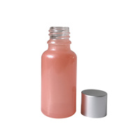 5ml 10ml 15ml 20ml 30ml Bouteille d'huile essentielle en verre rose brillant avec couvercle en argent Bouteilles d'huile de massage personnalisées Récipient en verre