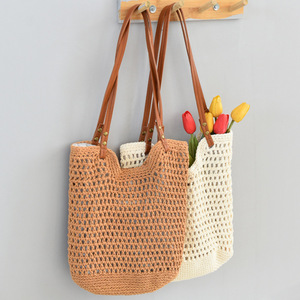 Bolso Tote Tejido para Mujer, Bolso de Hombro de Gran Capacidad para Verano, Estilo Minimalista, Bolso de Compras para Uso Diario - Product Image 3