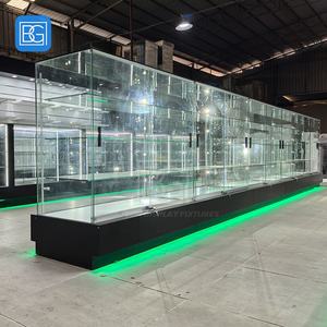 Vitrine de magasin en verre trempé avec éclairage LED, comptoir, unité verrouillable, <span class=keywords><strong>porte</strong></span> <span class=keywords><strong>coulissante</strong></span>, design moderne, équipement d'exposition de magasin - Product Image 3